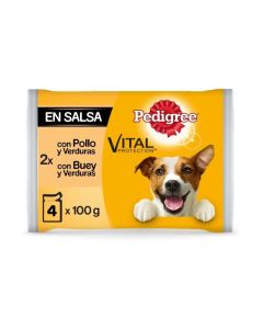 PEDIGREE BOLSITA POLLO BUEY Y VERDURAS 4x100 gm