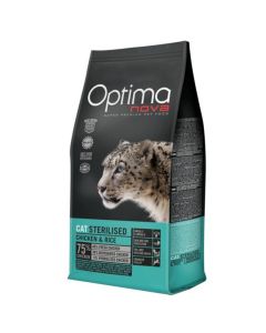 Optima Nova Sterilised Pollo y Arroz pienso para gatos 8KG