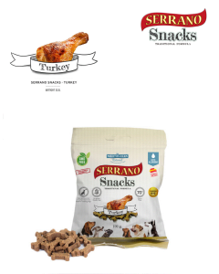 Mediterranean natural Snaccks serrano para perro  turkey 100 gm
