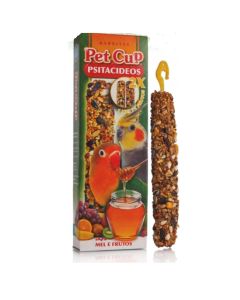 pet cup barritas miel y frutas para psitacidas 130gm