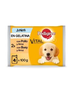 PEDIGREE BOLSITA JUNIOR POLLO Y ARROZ  4X100 GM