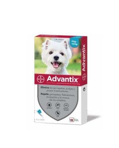 Pipetas Advantix 4 a 10kg 4 unidades para perros