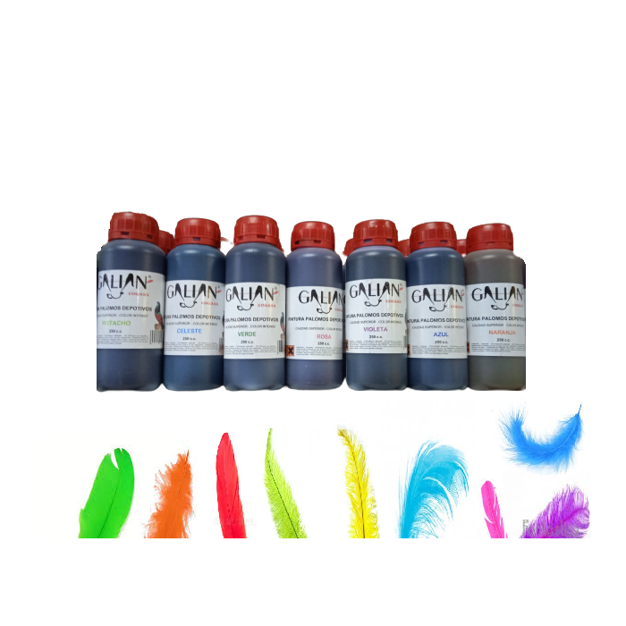 PINTURA PALOMOS GALIAN - 250 ML pack 9 colores PACK 9 colores 250ml